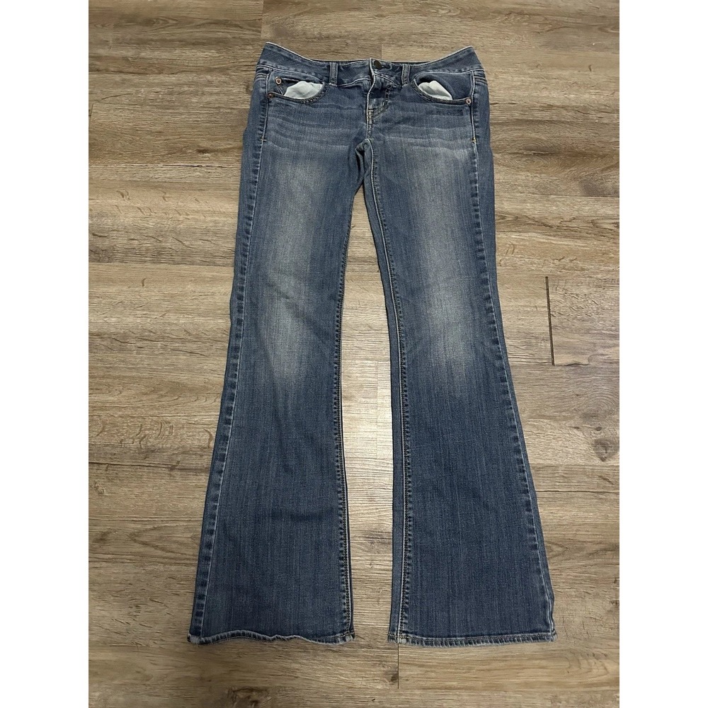 American Eagle Artist Flare Jeans Womens 4 Super Stretch Medium Wash Low Rise